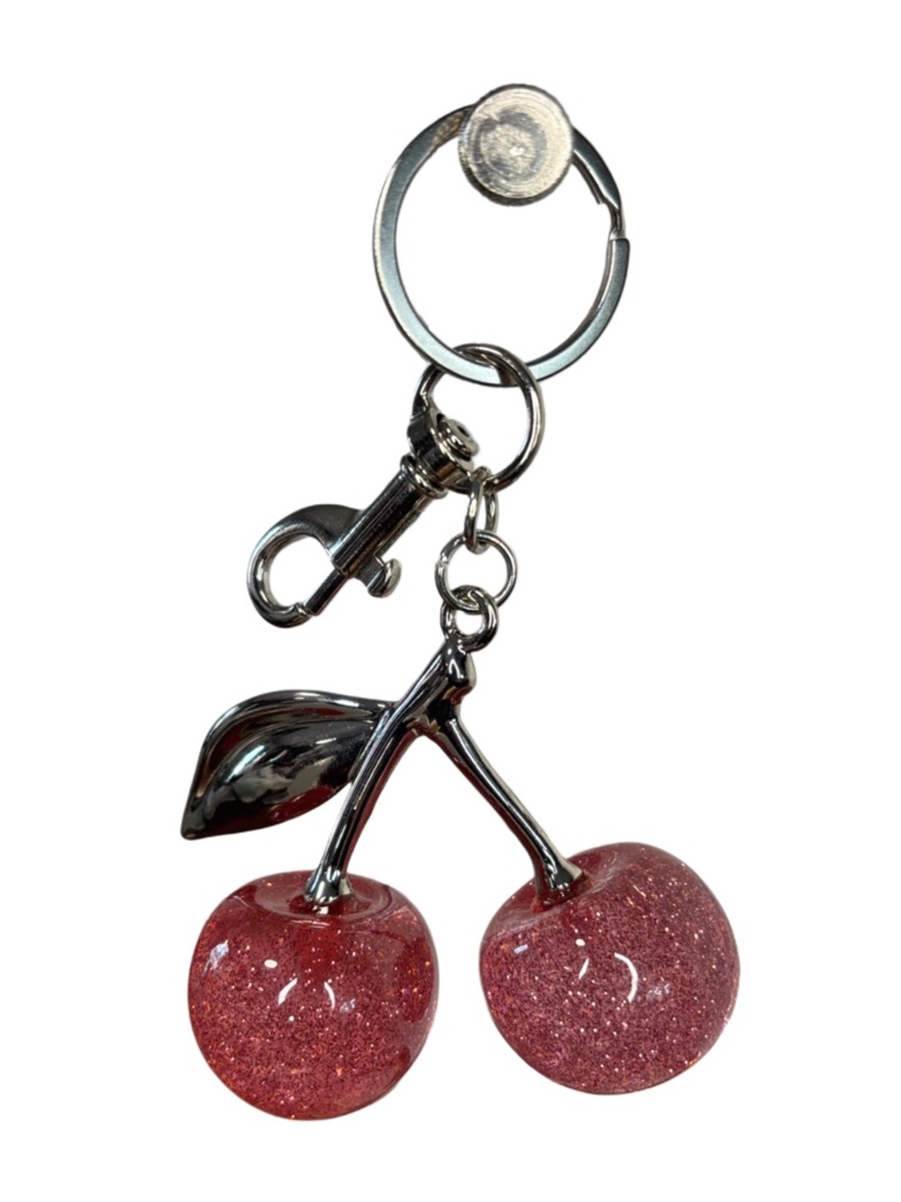🔥Cherry pink glitter keychain/bag charm - Picture 2 of 4